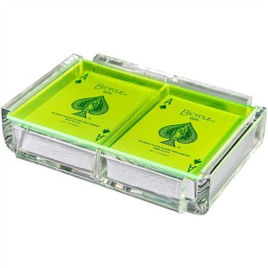 Neon Green Lucite Gift Pone Box Playing Card Set Acrylic Case