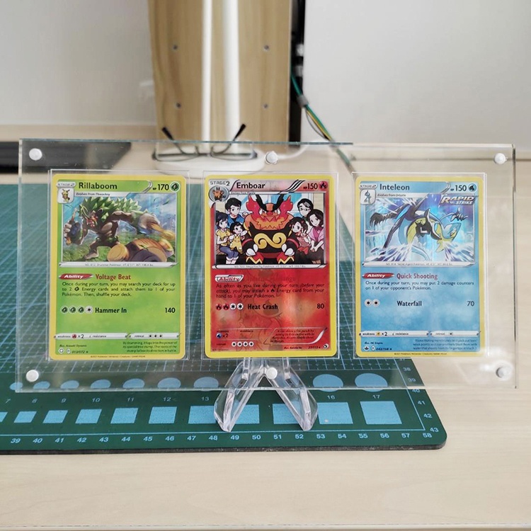 1 × 3 caja de exhibición de tarjeta transparente marco acrílico deportes tarjetas de comercio coleccionables organizador soporte de decoración Lucite