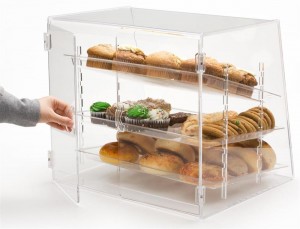 Padaria Loja de Bolos Caixa de janela transparente personalizada Caixa de armazenamento de alimentos em acrílico Pão Cookie Cupcake Donut Vitrine