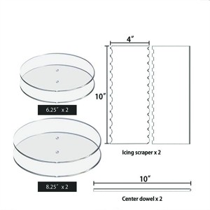 prilagođeni veleprodajni pravokutni plastični bubanj u boji bijeli mdf kvadratni okrugli prozirni akrilne daske za torte baze zaslon s logotipom