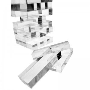 Joc de trencaclosques de torre d'apilament d'acrílic de luxe 3D de 54 peces de clar Lucite Block
