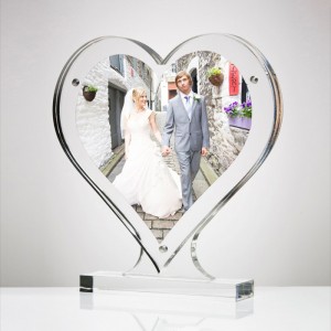Khung ảnh acrylic hình trái tim Gia đình có mặt Khung ảnh từ tính acrylic