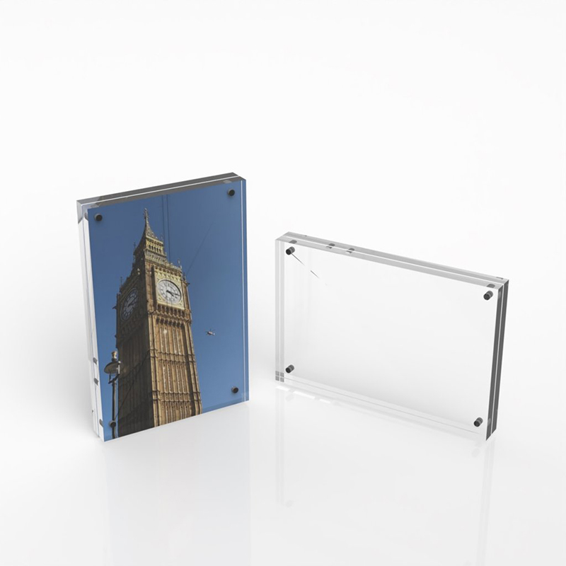 Cornice decorativa acrilica trasparente a 2 lati per foto in plexiglas Cornice decorativa magnetica