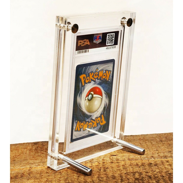 1x cornice per la classificazione della lastra di carta in acrilico porta carte PSA controsoffitto Charizard Pokemon Card Display Lucite