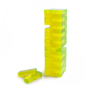 54 Pcs Bening Lucite Blok 3D Mewah Akrilik Menara Susun Permainan Puzzle