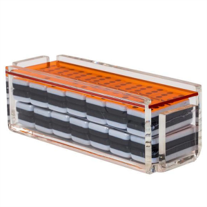 Pelbagai Kes Paparan Warna Plexiglass Dominoes Set Neon Acrylic Case