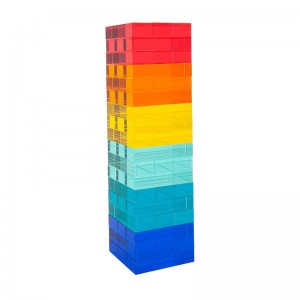 Torre de apilado de plexiglás tradicional Torre de bloques acrílicos Xogo Torre de bloques de acrílico