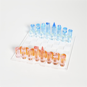 Benotzerdefinéiert chinesesch Dësch Glas Plastik Tournoi Outdoor Gaart modern Luxus Kristallsglas produzéiert magnetesch acrylic Schach Spill Set