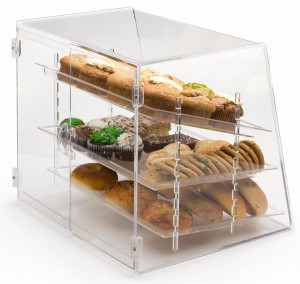 מאפייה חנות עוגות מותאם אישית חלון שקוף קופסא אקריליק קופסא לאחסון מזון לחם עוגיות קאפקייק סופגנייה מארז תצוגה