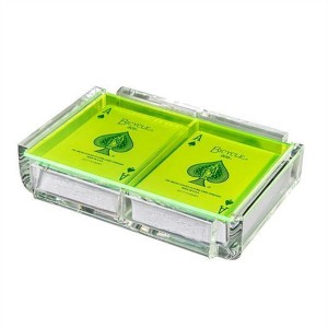 Neon Green Lucite Gift Set Box Playing Card Teeb Acrylic Case