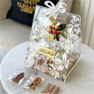 benutzerdefinierte Kristall muslimische rustikale kleine Gastgeschenke Geschenkbox Griffe Acryl serviert Hochzeitstablett für Gäste