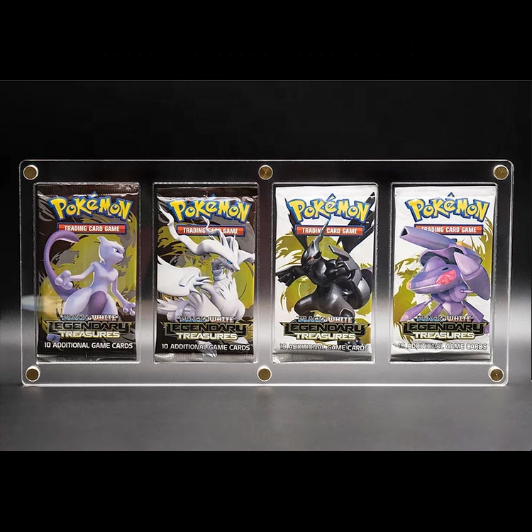 Pokemon TCG 4 Art Set Booster Pob Acrylic Display Trading Card Game Card Stand Lucite