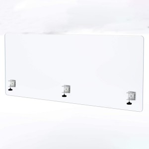 Fizarana tsiambaratelo Frosted Acrylic Clamp-on Desk Divider Biby Privacy Mounted Cubicle Panel