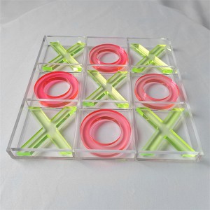 حسب ضرورت رنگ Acrylic Game بورڊ Acrylic Tic Tac Toe Game Set