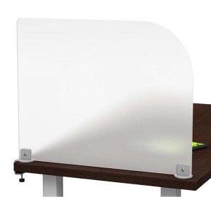ភាគថាសឯកជនភាព Frosted Acrylic Clamp-on Desk Divider Privacy Desk Mounted Cubicle Panel
